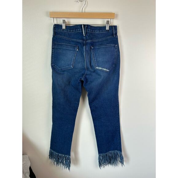 3X1 NYC Blue Lima Fringe Straight Cropped Jeans size‎ 26 - Picture 5 of 7